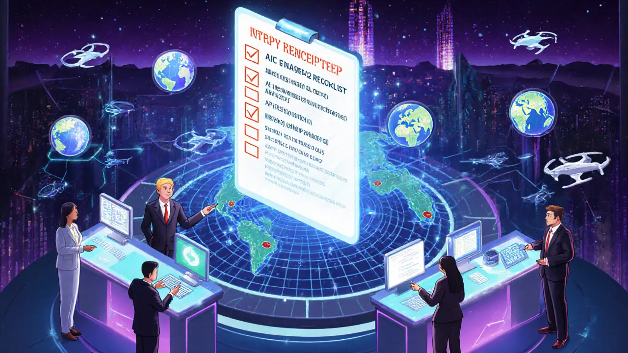 Futuristic command center analysts monitoring real‑time crypto alerts.