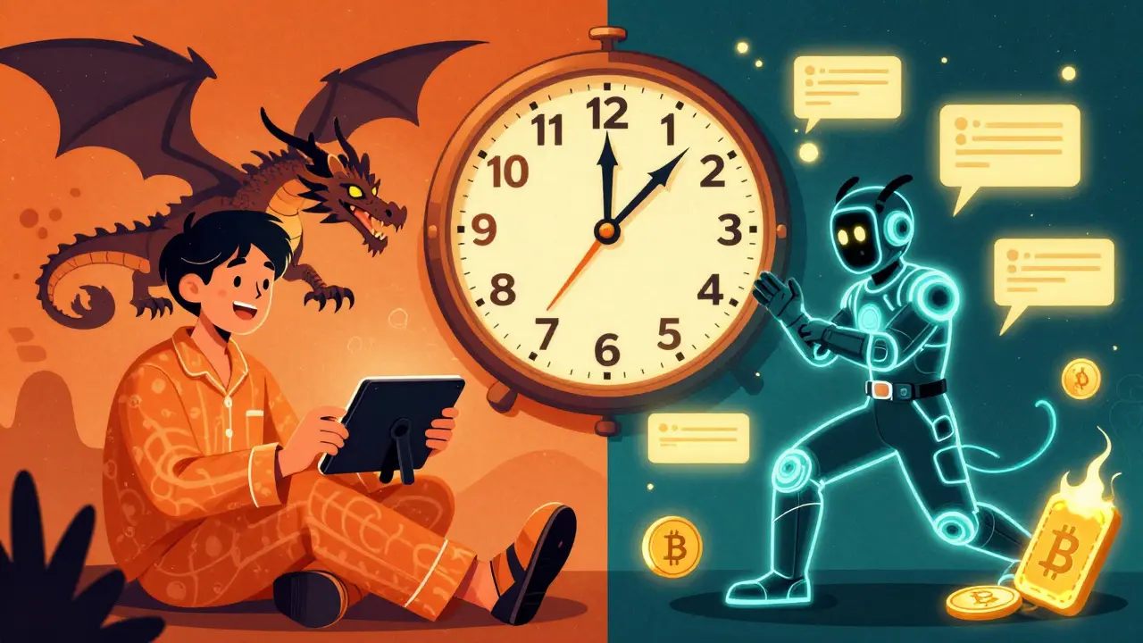 Split-screen of casual gamer vs crypto user during the 2021 CYT airdrop event.