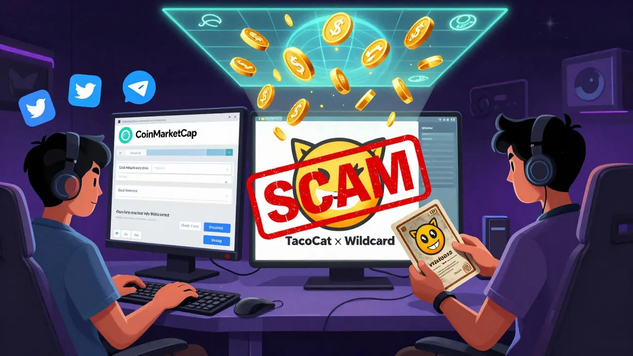 Split scene: one side filling out a crypto airdrop form, the other holding a Wildpass as tokens rain down.