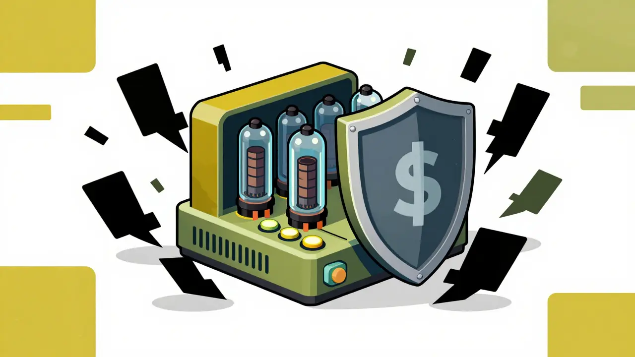 A retro-futuristic hardware wallet acting as a shield against digital attacks