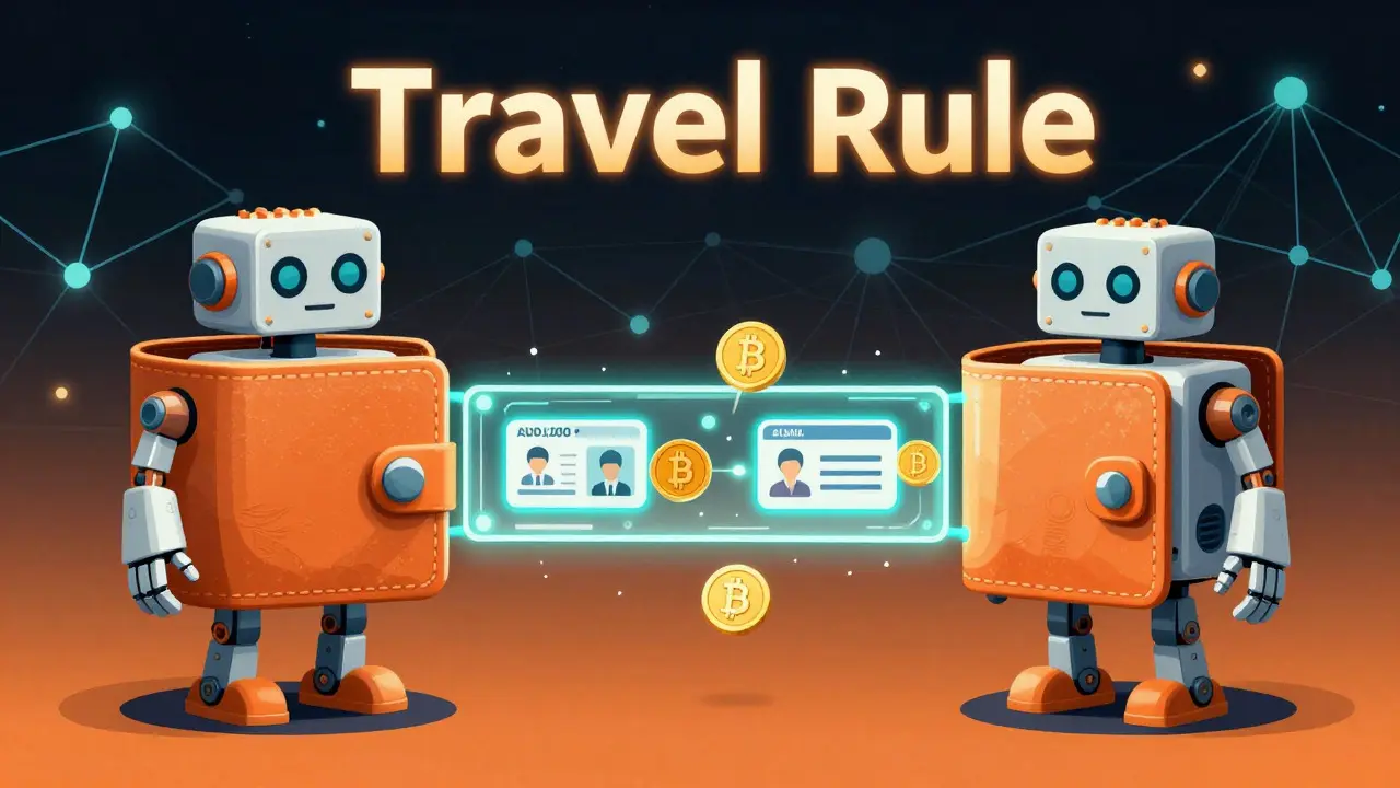 Robotic wallets exchanging data via Travel Rule