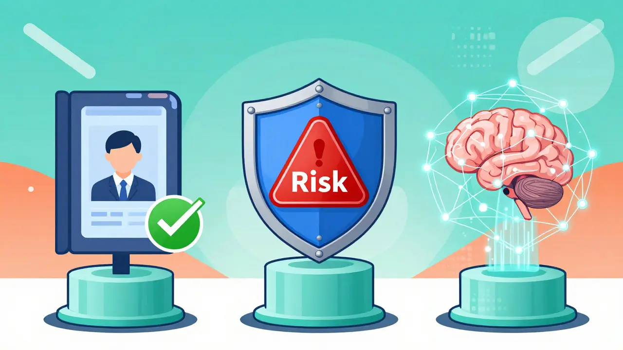 Illustration of KYC, AML, and transaction monitoring as three tech pillars