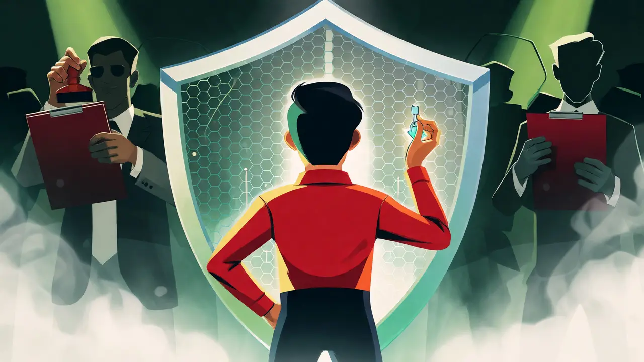 Privacy advocate protected by non-custodial shield from regulatory oversight